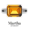 Martha Stewart 5 1/2 Carat Emerald Cut Gemstone Ring With Lab Grown Diamonds In Sterling Silver, Choose Your Gemsto