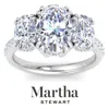 Martha Stewart 5 1/2 Carat Lab Grown Diamond Ring, Three Stone Plus Diamond Engagement Ring In 14 Karat Gold In Metallic