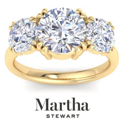 Martha Stewart 5 Carat Lab Grown Diamond Ring, Three Stone Diamond Engagement Ring In 14 Karat Gold
