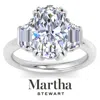Martha Stewart 5 Carat Lab Grown Diamond Ring, Three Stone Diamond Engagement Ring In 14 Karat Gold In Metallic