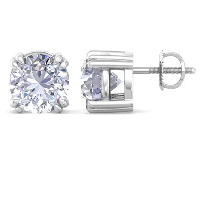 Martha Stewart 5 Carat Lab Grown Diamond Stud Earrings In Sterling Silver