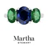 Martha Stewart 5 Carat Oval Shape Gemstone Three Stone Ring With Lab Grown Diamonds In Sterling Silver, Choose Your