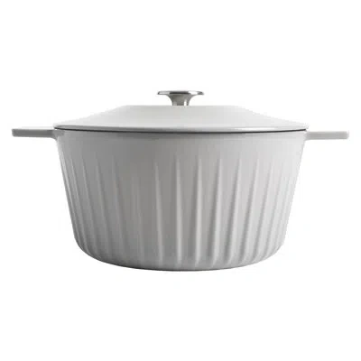 Martha Stewart 5 Qt. Non-stick Cast Iron Round Dutch Oven In Gray