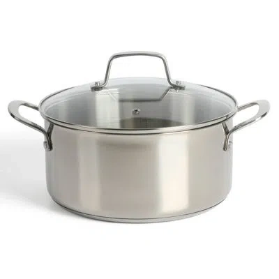 Martha Stewart 5 Quarts Qt. Non-stick Stainless Steel Round Dutch Oven In Polished