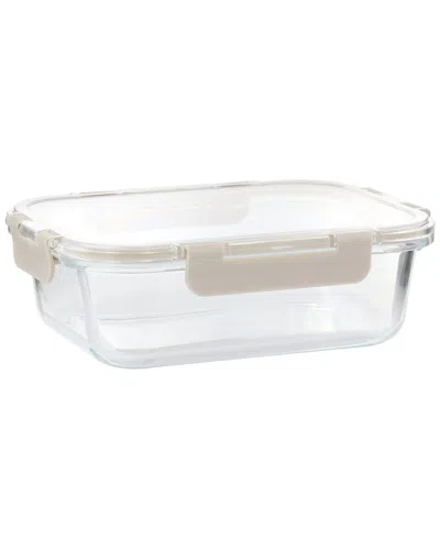 Martha Stewart 51oz Rectangular Glass Container With Snap-on Lid In Neutral