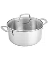 Martha Stewart 5qt Stainless Steel Dutch Oven With Vented Glass Lid In Silver