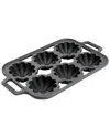 Martha Stewart 6-cup Fluted Mold Pre-seasoned Cast Iron Pan
