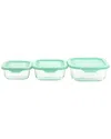 Martha Stewart 6pc Glass Storage Containers With Lids In Mint