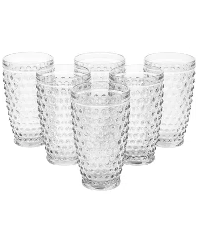 Martha Stewart 6pc Hobnail Handmade Glass Tumbler Set In Clear