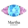 Martha Stewart 8 Carat Cushion Cut Gemstone Three Stone Ring With Lab Grown Diamonds In Sterling Silver, Choose You In Multi