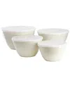 Martha Stewart 8pc Plastic Storage Bowl Set With Lids In White