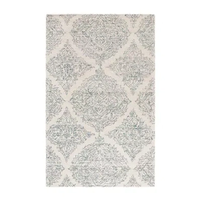 Martha Stewart Abel Floral Hand Tufted Indoor Rectangular Area Rug In Blue