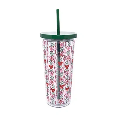 Martha Stewart Acrylic Tumbler With Straw In Multi