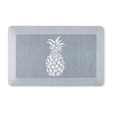 Martha Stewart Aloha Air Novelty Indoor Rectangular Kitchen Mat In Blue