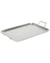 Martha Stewart Amber 17x12 Rectangular Bbq Grill Topper With Handles In Silver