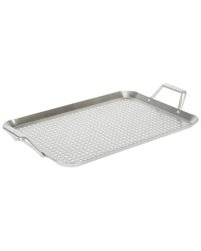 Martha Stewart Amber 17x12 Rectangular Bbq Grill Topper With Handles In Silver