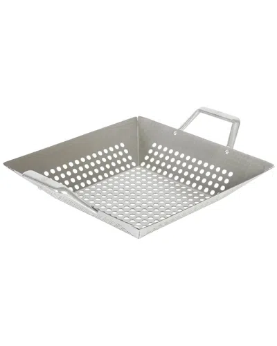 Martha Stewart Amber Square Bbq Grill Topper With Handles In Silver