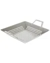 Martha Stewart Amber Square Bbq Grill Topper With Handles In Silver