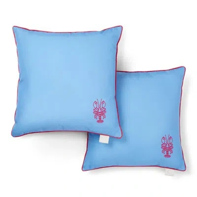 Martha Stewart Americana Embroidered Lobster Indoor Outdoor Decorative Pillow 2-pack Set, Uv Fade Resistant, Water  In Lobster Blue,red