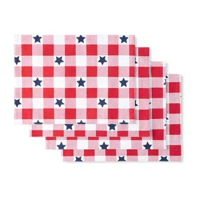 Martha Stewart Americana Star Gingham Plaid 4-pc. Placemat In Red