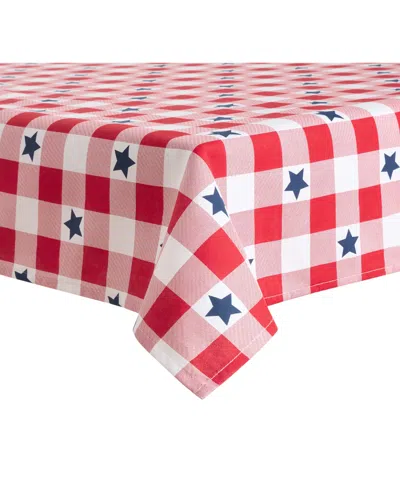 Martha Stewart Americana Stars Gingham Tablecloth 60" X 84", 1 Pk In Red,blue,white
