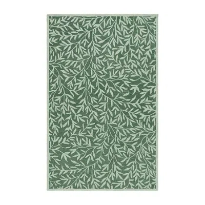 Martha Stewart Anna Floral Hand Tufted Indoor Rectangular Area Rug In Green