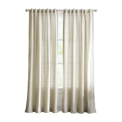 Martha Stewart Ava Back Tab Light-filtering Set Of 2 Curtain Panel In Neutral