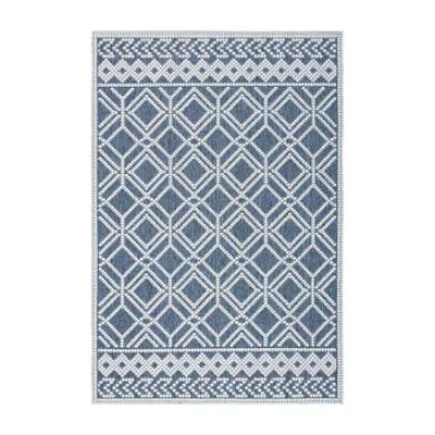 Martha Stewart Ava Bordered Washable Outdoor Rectangular Area Rug In Gray