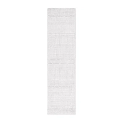 Martha Stewart Avery Stripe 26" X 96" Indoor Rectangular Runner" In White