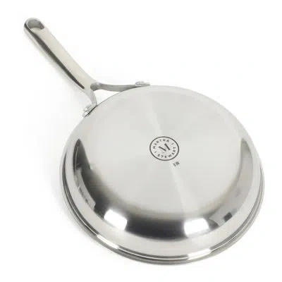 Martha Stewart Badgley Hybrid Nonstick 10 Piece Triply Stainless Steel Pots And Pans Non-toxic Kitchen Cookware Set In Silver