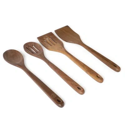 Martha Stewart Bainford 4-piece Wooden Kitchen Tool Set - Olive In Walnut