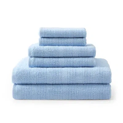 Martha Stewart Bedford Cottage Solid Cotton 6 Piece Towel Set In Blue