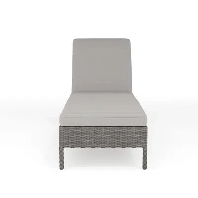 Martha Stewart Bedford Outdoor Rattan Wicker Chaise Lounge Chair With All-weather Cushions In Gray,gray