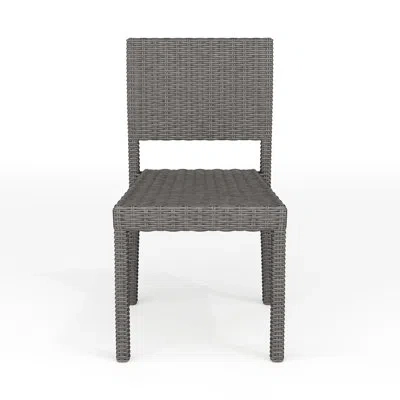 Martha Stewart Bedford Outdoor Rattan Wicker Stackable Side Dining Chair In Gray
