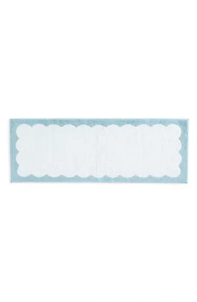 Martha Stewart Bedford Scallop Microfiber Bath Rug In Blue