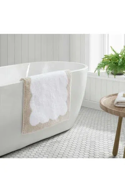 Martha Stewart Bedford Scallop Microfiber Bath Rug In Brown