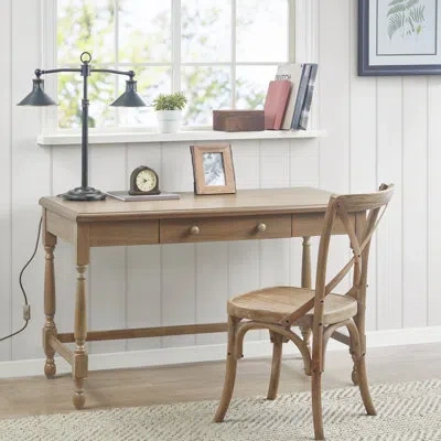 MARTHA STEWART BEDFORD TABITHA 47.5'' W SOLID WOOD DESK WITH 1 DRAWER AND TURNED LEGS