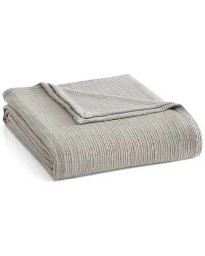 Martha Stewart Bedford Tile Cotton Blanket In Gray