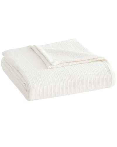 Martha Stewart Bedford Tile Cotton Blanket In White