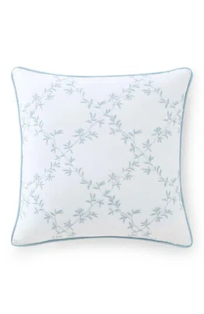Martha Stewart Blooming Trellis Cotton Decorative Pillow In Blue