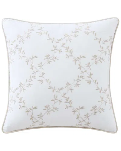 Martha Stewart Blooming Trellis Cotton Decorative Pillow In White