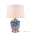 Martha Stewart Blue Ceramic Ginger Jar Table Lamp In Blue