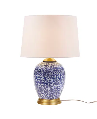Martha Stewart Blue Ceramic Ginger Jar Table Lamp