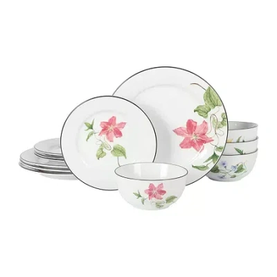 Martha Stewart Botanical Garden 12-pc. Ceramic Dinnerware Set In Multi