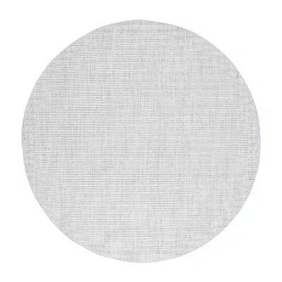 Martha Stewart Britt Stripe 6'7" X 6'7" Indoor Round Area Rug" In Gray