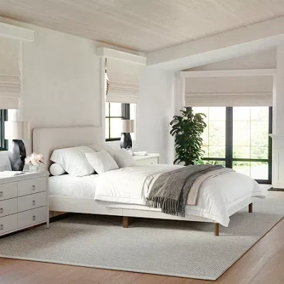 Martha Stewart Britta Upholstered Platform Bed In Sand