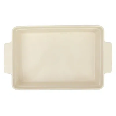 Martha Stewart Broadbrook Ceramic Bakeware, 13x9 Inch Rectangular Baking Dish With Handles, Cream Glazed Stoneware 