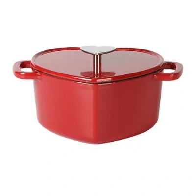 Martha Stewart Cast Iron Heart Dutch Oven In Red
