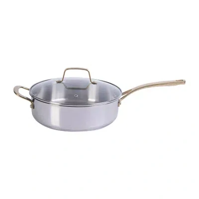 Martha Stewart Castelle Stainless Steel 4.2-qt. Saute Pan With Lid In Silver