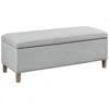 Martha Stewart Caymus 48" Wide Light Gray Rectangular Storage Bench In Gray